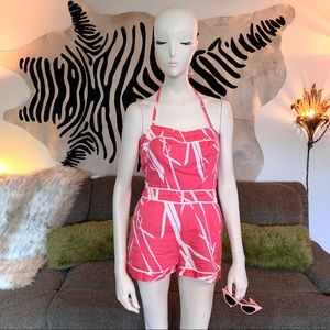 Pink Tropical retro romper